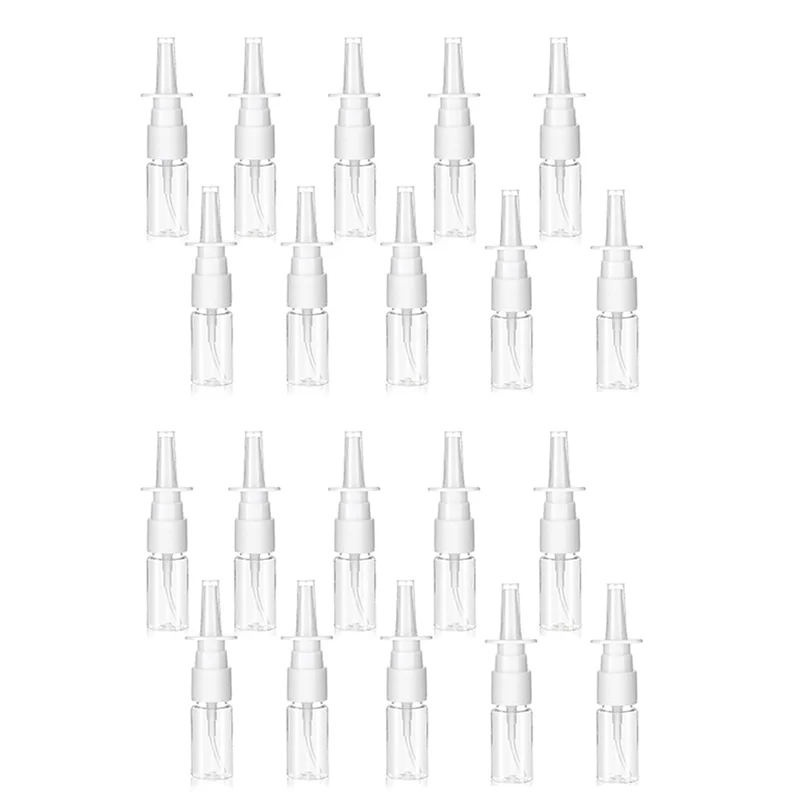 ABJI-160Pcs زجاجة رذاذ الأنف، 10 مل زجاجة رذاذ أنف فارغة صغيرة شفافة قابلة لإعادة الاستخدام بخاخ رذاذ ناعم للسفر