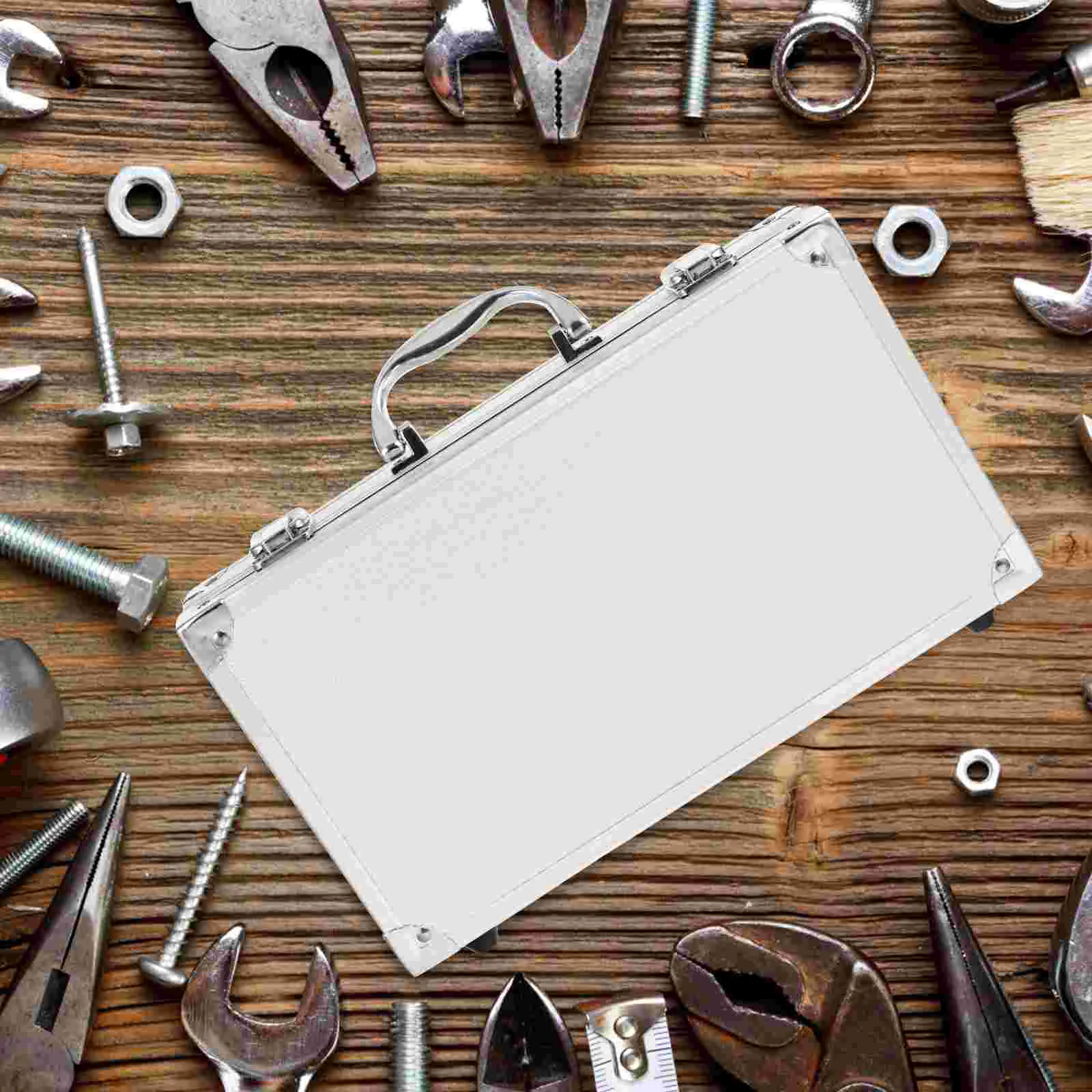 Collapsible Storage Bins Toolbox Hard Cases Parts Suitcase Tools First Aid Multi-purpose Silver Travel