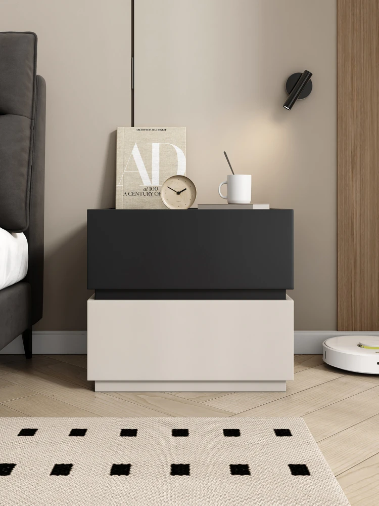 

Minimalist solid wood bedside table, simple modern bedroom storage