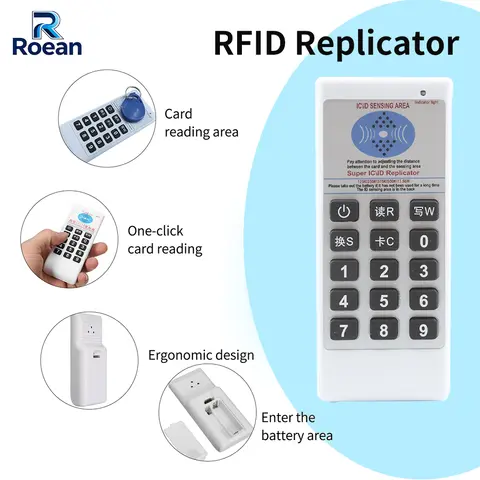 Handheld Rfid Card Duplicator 125khz 13.56mhz Portable ID IC Card Reader/writer Supports T5577 Access Card UID Card Duplication
