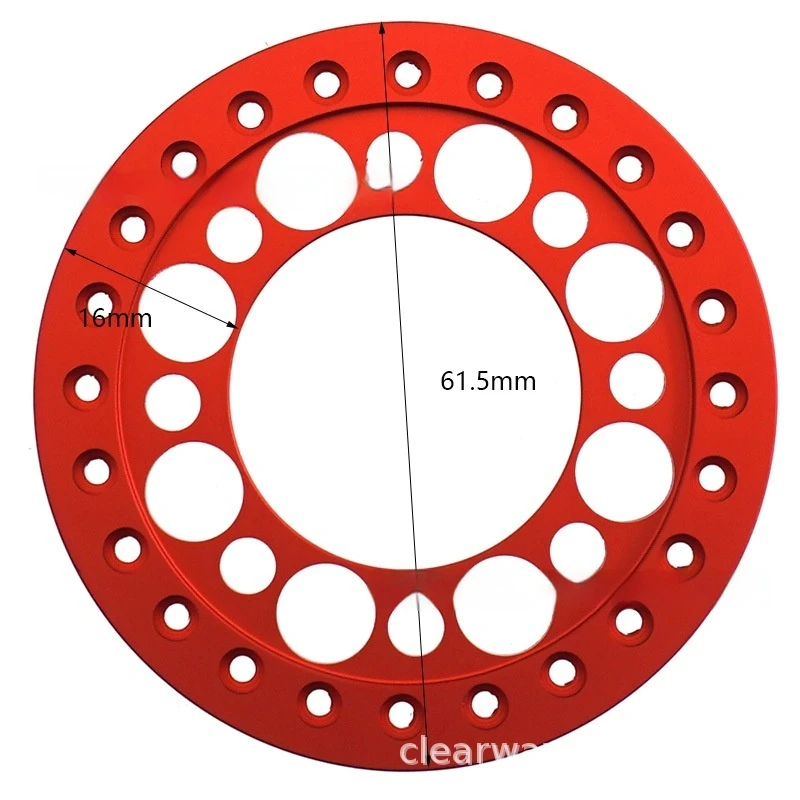 4 قطع من جنوط العجلات الحمراء المصنوعة من السبائك مقاس 1.9 بوصة لسيارات Axial SCX10 AXI03007 TRX4 بمقياس 1/10، قطع غيار للسيارات التحكم عن بعد، إكسسوارات نماذج السيارات