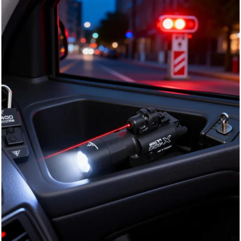 

Комбинированный фонарь X400U для крепления на рельс: мощный фонарик и видимый зеленый лазер, для страйкбола и активного отдыха на природе