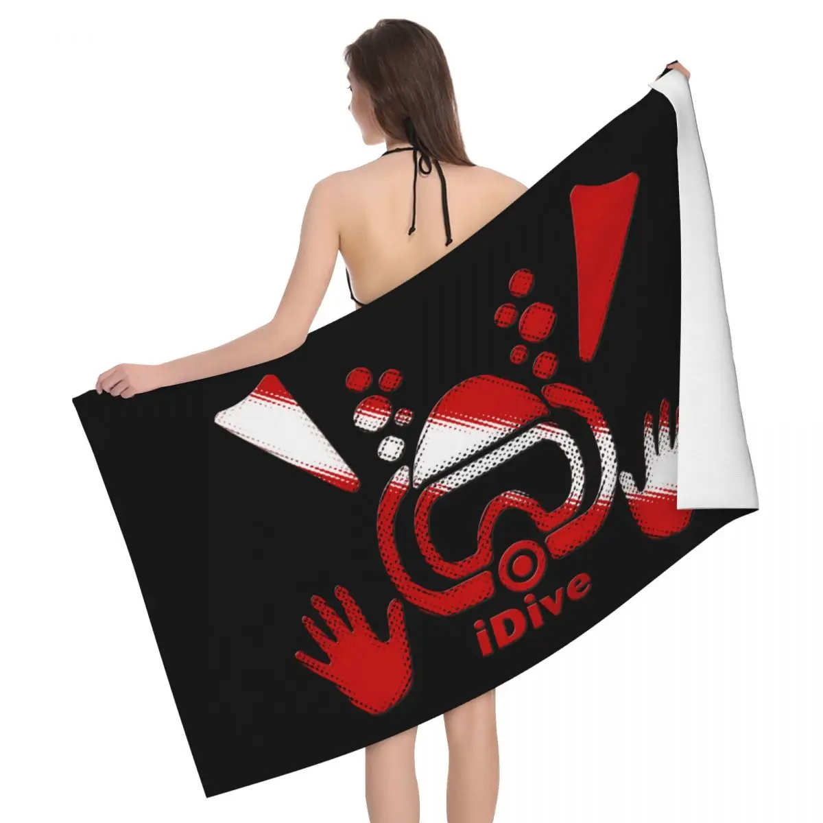 

Custom IDive Dive Flag Scuba Diving Breathable Microfiber Beach Bath Towel Quick Dry Diver Bathroom Yoga Towels