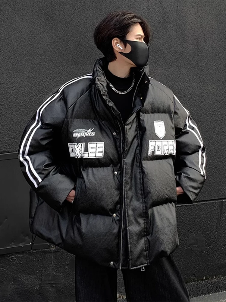 

Мужская теплая зимняя куртка из искусственной кожи и хлопка в байкерском стиле, модный американский бренд, премиум-качество, утепленная, для уличной моды