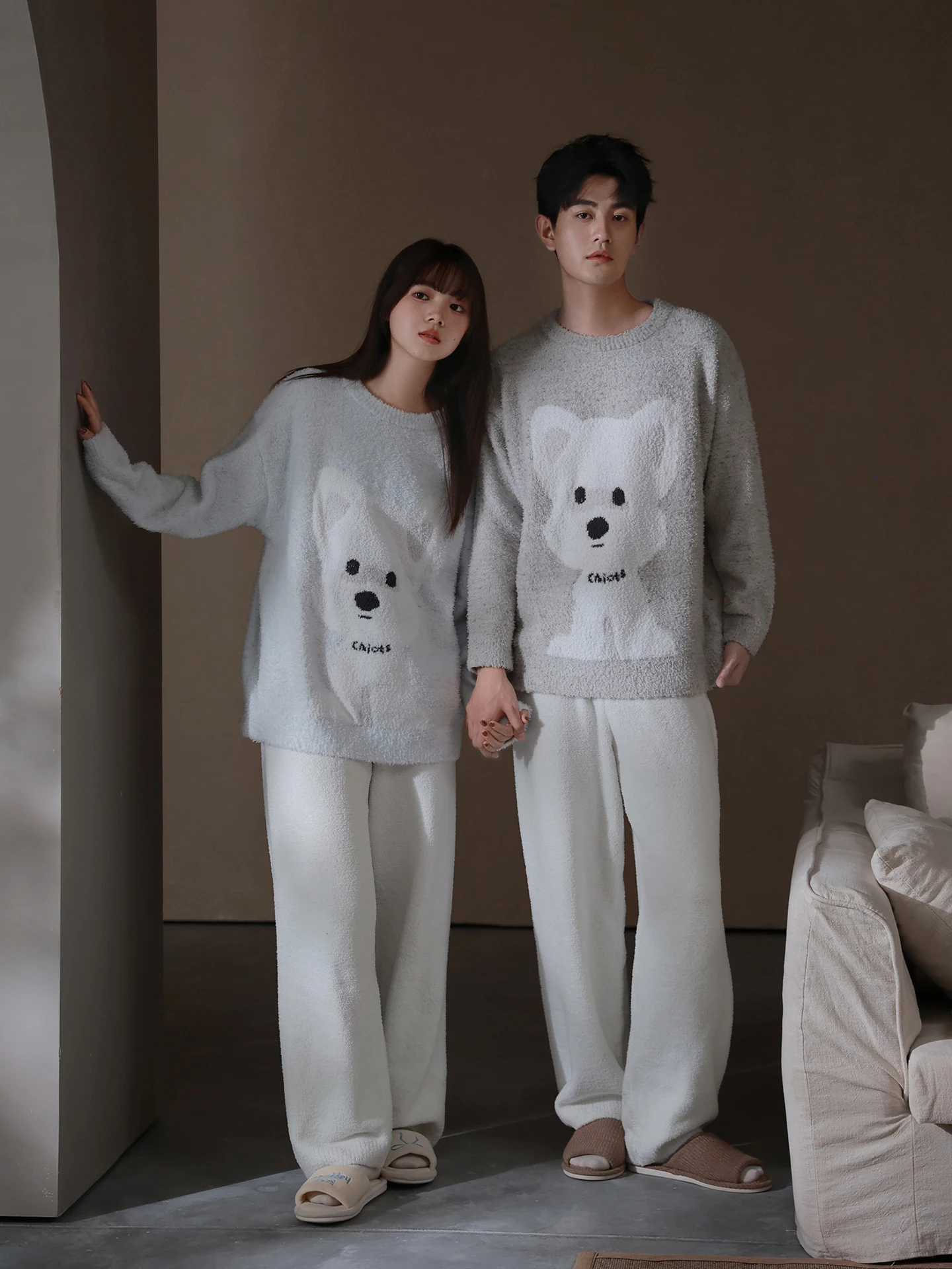 thiened-fce-pigiama-coppie-spwear-donna-sle-f-velluto-inverno-abbigliamento-per-la-casa-morbido-poliestere-lungo-sve-rotondo-ne