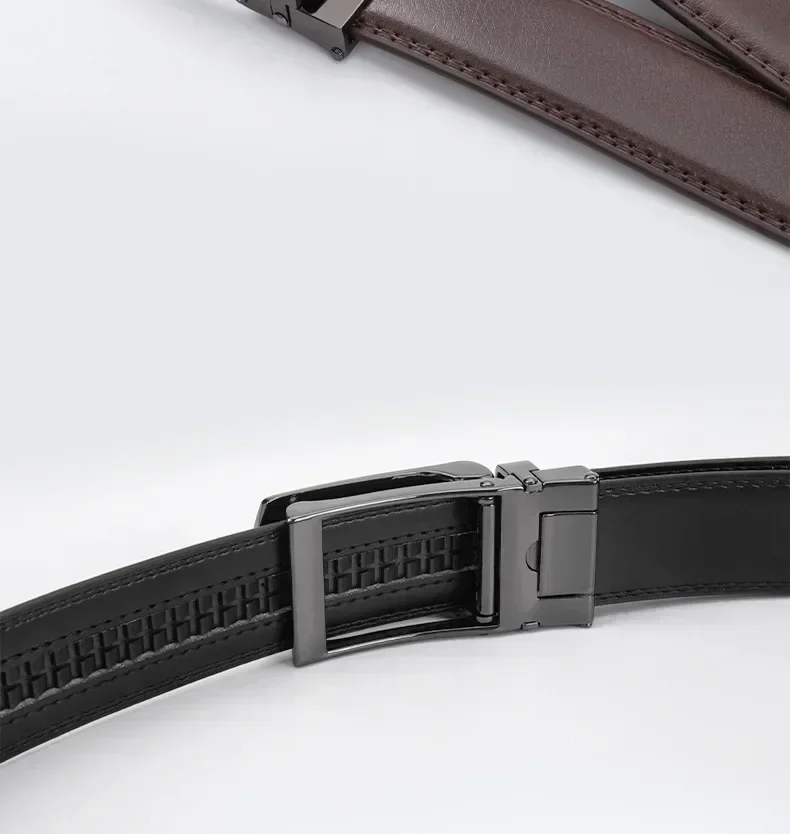 2025, Ledergürtel für Herren und Damen, 3,5 cm, mit hochwertiger Legierung, automatischer Schnalle, Unisex, klassische Business-Gürtel für Jeans – Detail 11