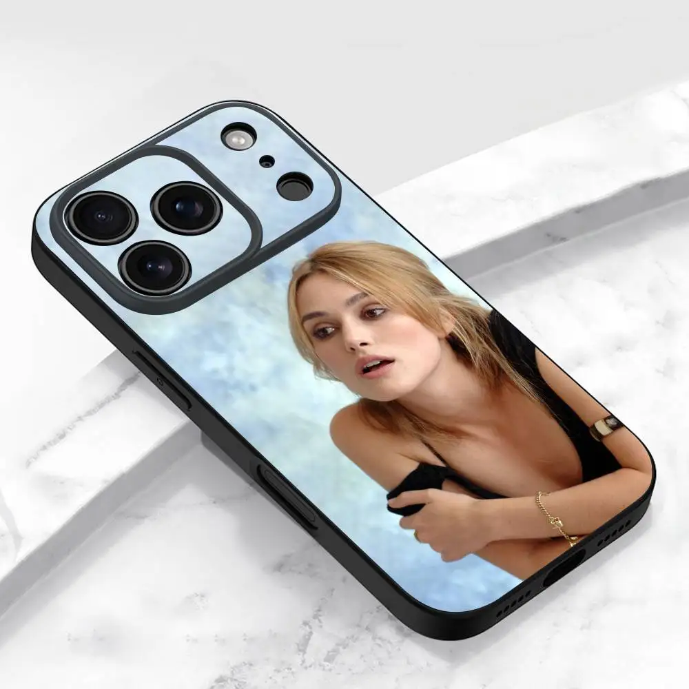 حافظة هاتف لهاتف آيفون 17,16,15,14,13,12,11,Pro,Max,Plus,E,Air,Mini Protective Black K-Keira Knightley Cover #5