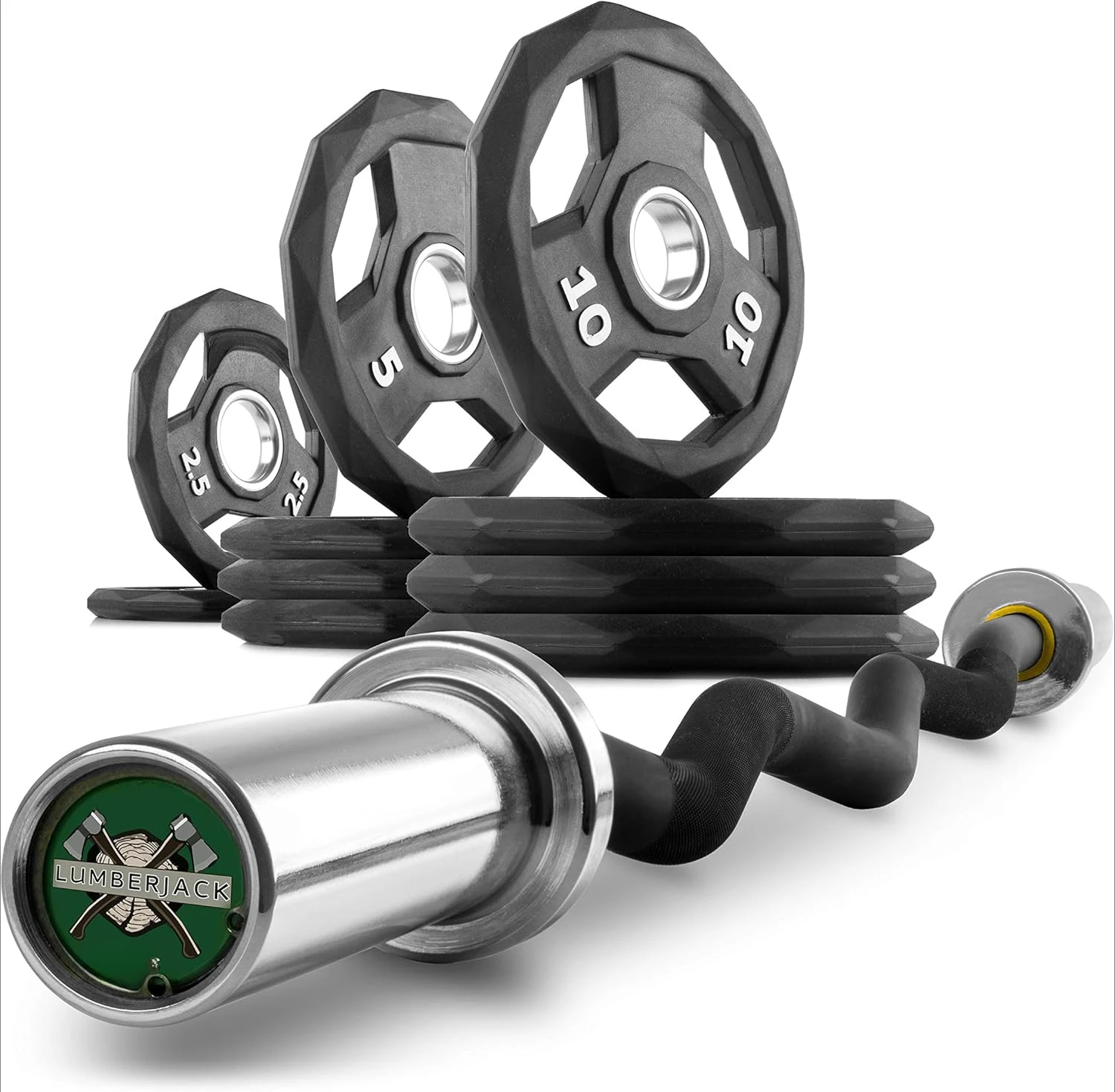 Bar Curl Bar with  Offer, Weights Pair or Set of BLACK DIAMOND Weight Plates, Premium Quali