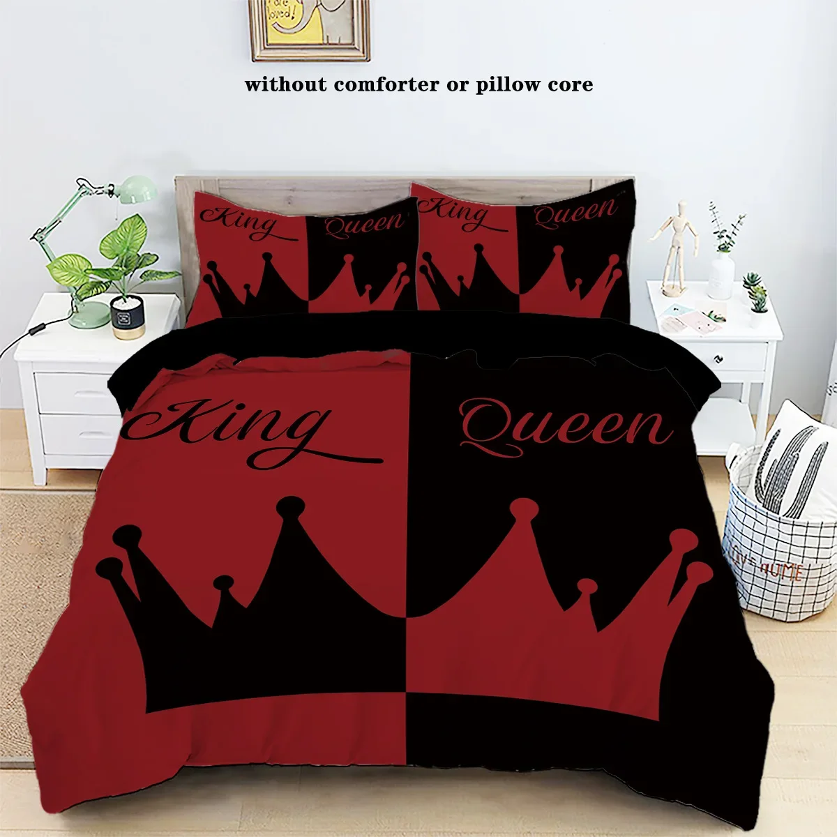 3pcs Bedding Set King Queen Size Pattern Warm Dark color Cover with 2 Pillowcase Single Double soft Cover for Bedroom Decor