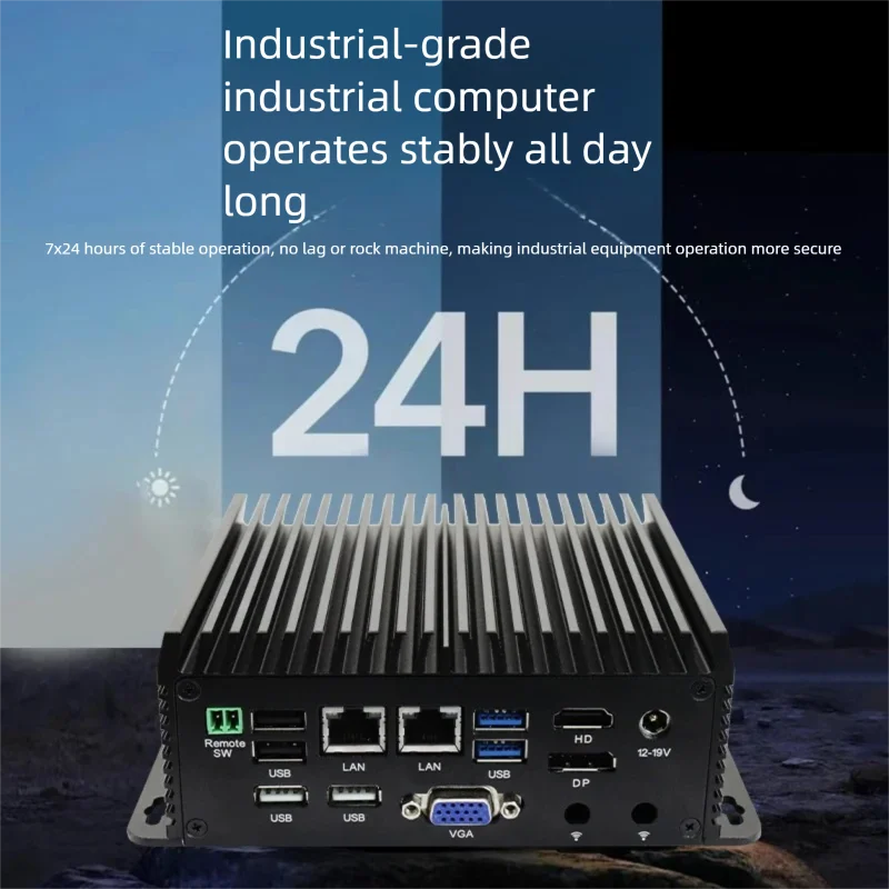 MeetNeng UNO Fanless Industrial Mini PC Dual LAN 2*COM RS232 Core i7 8550U i5 8250U Celeron Core DDR3L WIFI Support Linux Ubunt