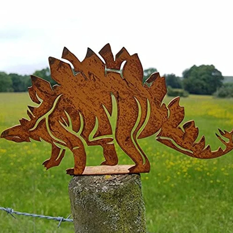 Metal Dinosaur Fence Post Topper,Dinosaurs