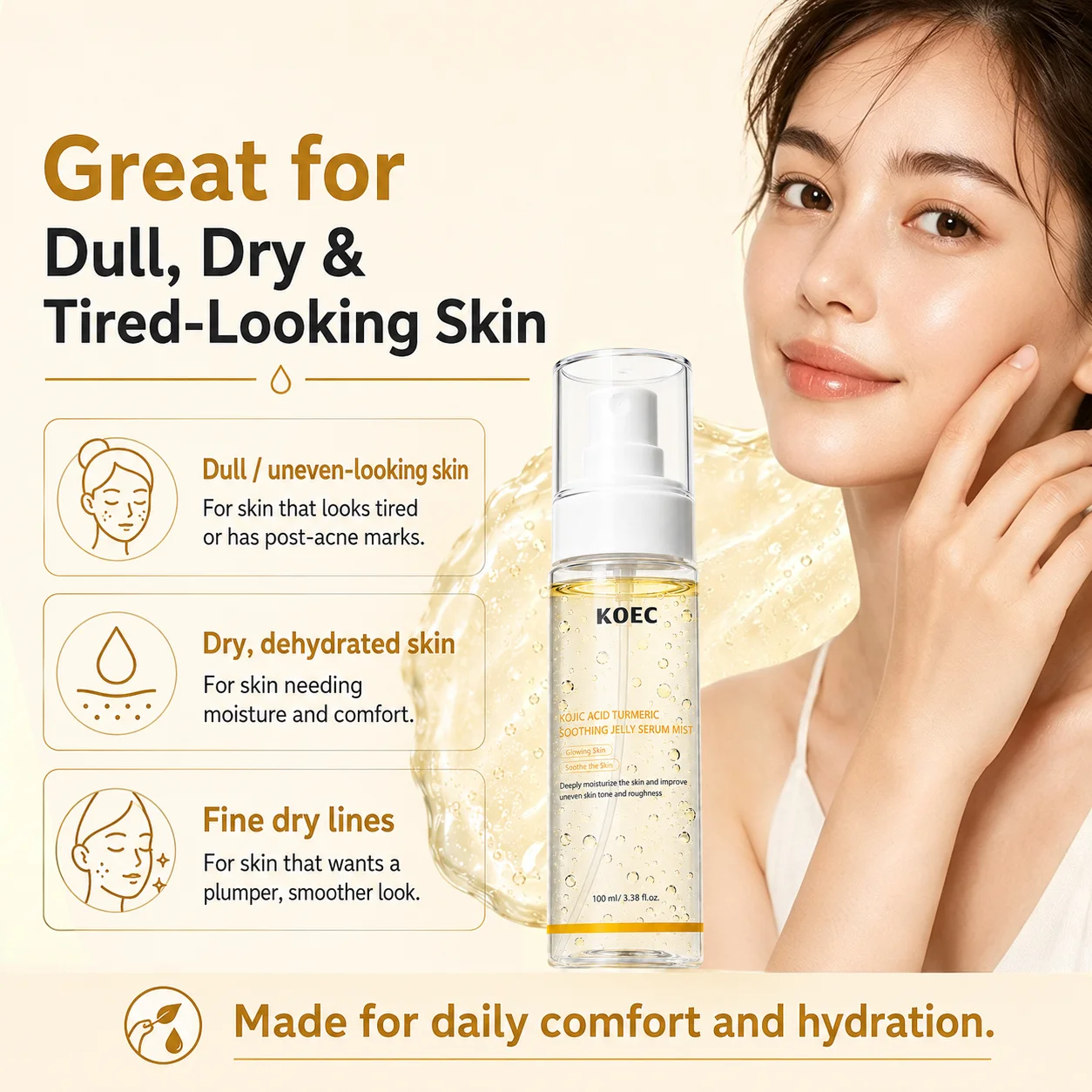 KOEC Kojic Acid & Turmeric Jel - Hyaluronic Acid Serum 评论和价格