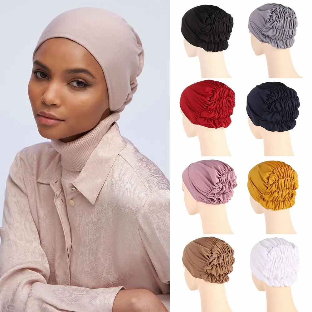 Female Hijabs Elastic Muslim Bonnet Turban Hat Inner Cap Women Headscarf