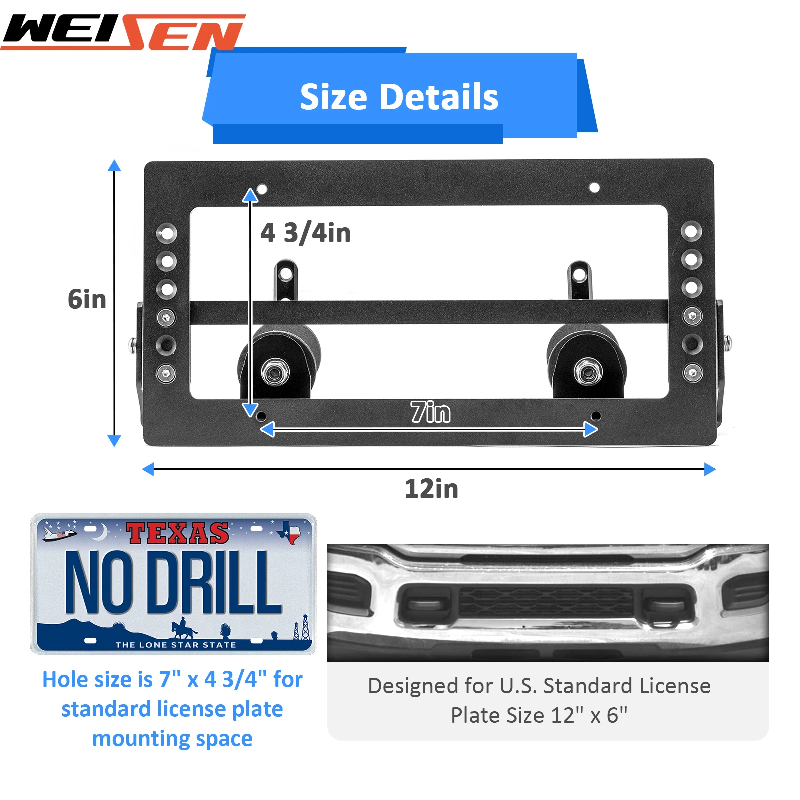 For JEEP Grand Cherokee Altitude Overland Latitude Limited Renegade Trackhawk Grille License Plate Holder/Mount/Bracket Kit