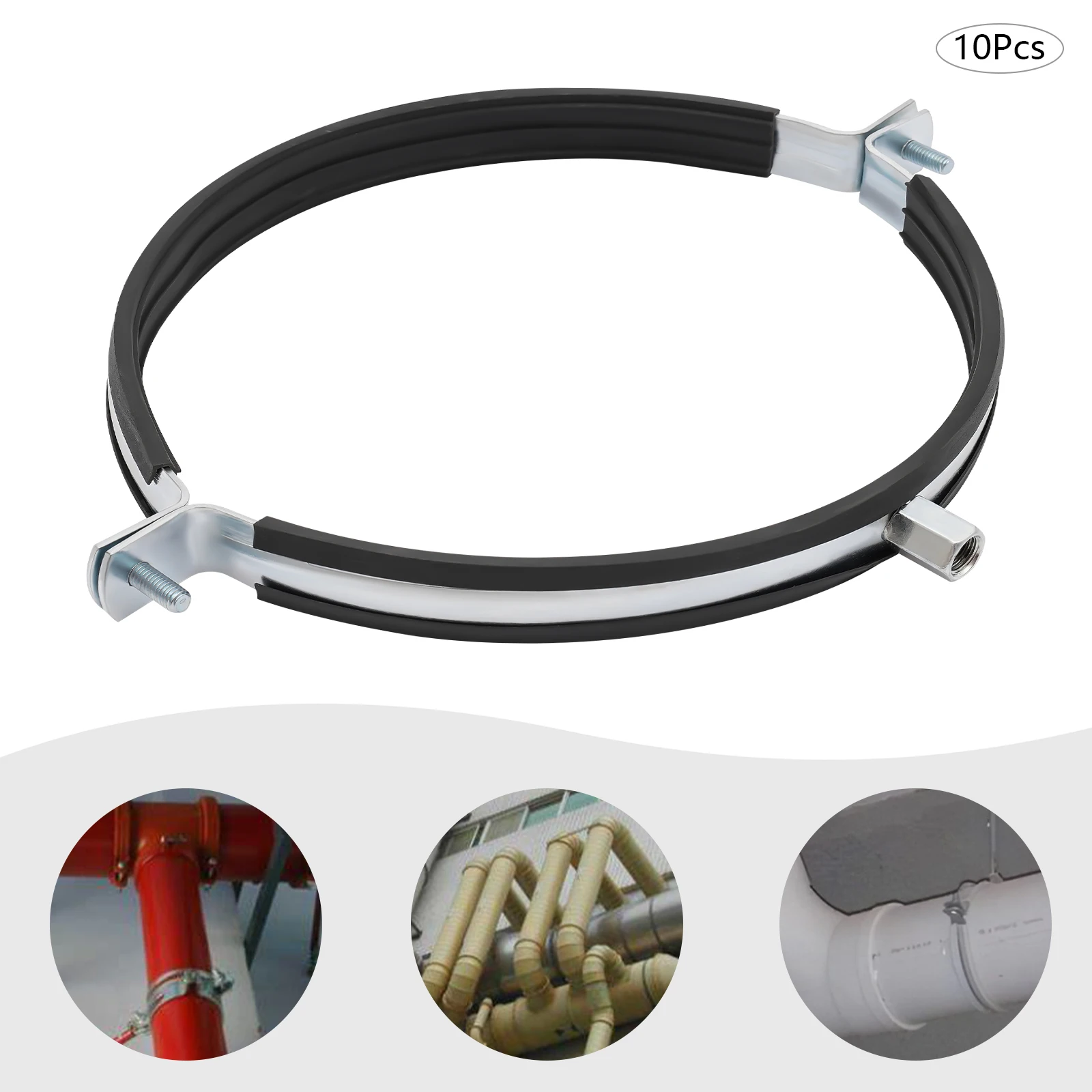 

10-дюймовый хомут для труб, опора для труб (250 мм), используется для фиксации труб, Hvac, вентиляционных каналов и т. д. На стенах или потолках