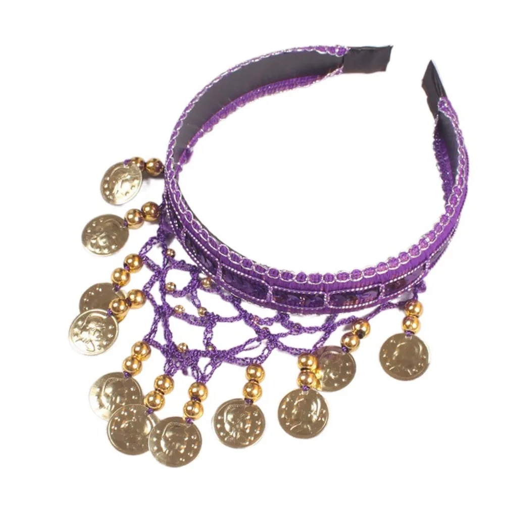 

Creative Ethnic Style Sequin Head Chain Bohemian Head Accessories Belly Dance Hairband Indian Dance Jewelry Head Hoop Tribal