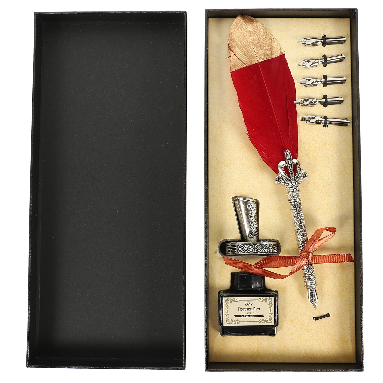 

1Set Creative Fountain Pen Kit Retro Quill Pen Exquisite Beautiful Design Long Lasting Use Student Office Gift