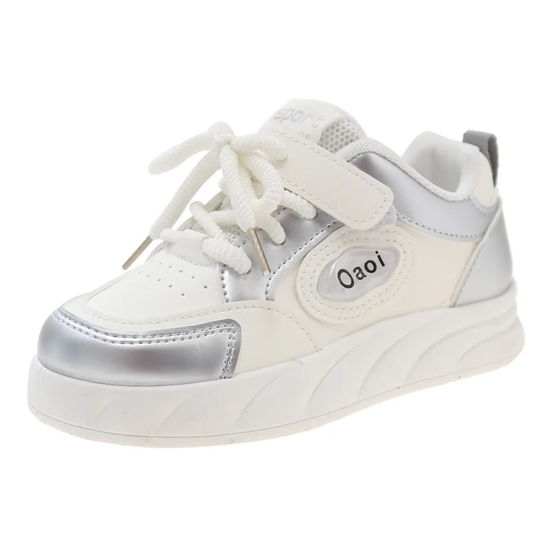 2025년 신상 유아 아동 패션 디자인 워킹 슈즈 스니커즈 화이트 논슬립 캐주얼 슈즈 소년용 통기성 아웃도어 보드 슈즈