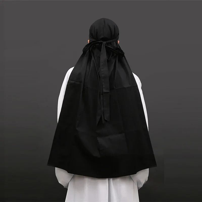 للجنسين الأسود مينغ سلالة هانفو قبعة الكبار وشاح طويل قبعة القديمة Chivalrous المبارز المحارب بطل تأثيري الملحقات