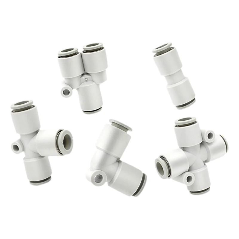 Pneumatic Fitting Pipe Connectors High Quality White Hose Fittings 1/4 1/2 6mm 8mm BSP Thread Quick Coupling Air Tube Connector