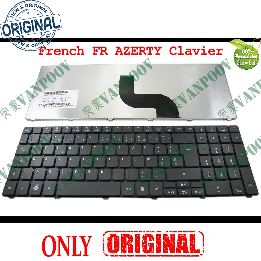 Nuevo teclado para portátil AZERTY francés FR para Acer Aspire 5536 5536G 5738 5810 5810T 7735 5336 5410 5252 5742G 5742Z negro