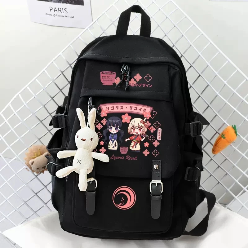 Anime Lycoris Recoil Backpack Student School Book Bag Cartoon Travel Shoulder Bags For Teenagers Boys Girls