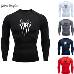 Men's Compression Shirt Fitness Workout Anime Super Spider Print Sport Tight Gym TShirts Athletic Quick Dry Tops Tee Summer Male