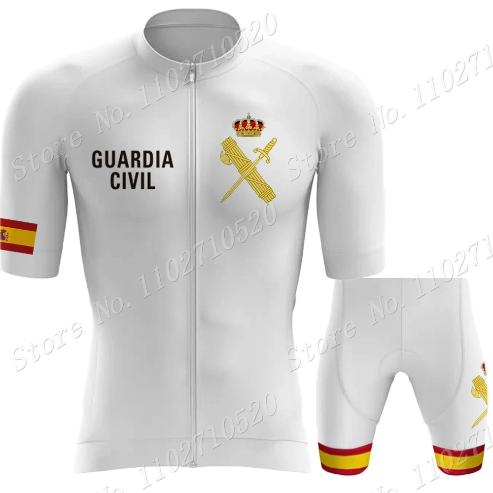 White Civil Guard 2024 Cycling Jersey Men Set Cycling Clothing shirt Road Bike Suit Bicycle Bib Shorts MTB Maillot Ciclismo Ropa