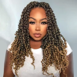 Pre-twisted Passion Twist Crochet Hair for Black Women 18 Inch Passion Twist Hair Pre-looped Synthetic Crochet Braids Hair