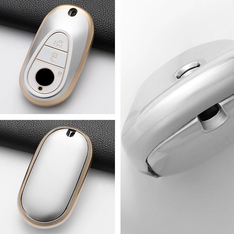 Soft TPU Car Key Case Cover For Mercedes Benz C E S Class GLC W206 W223 W214 E300 C260 C300 S450 S500 S400 keyless Accessories