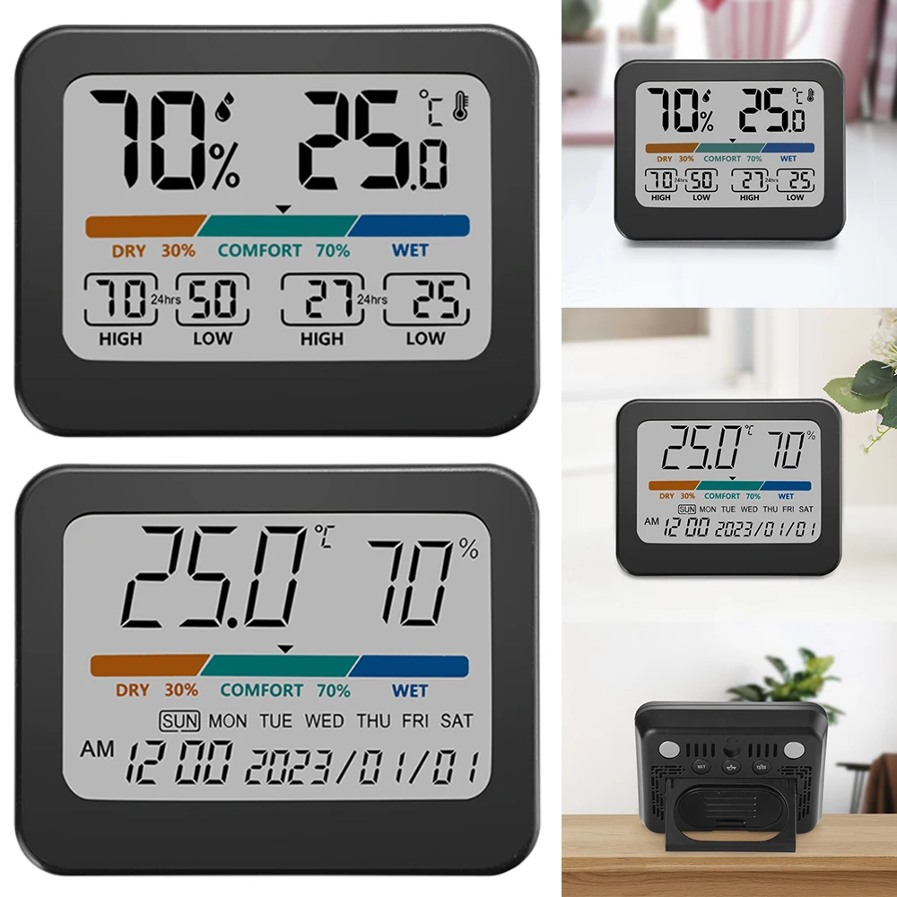 Indoor Temperature Humidity Meter Home Color Screen LCD Digital Thermometer Hygrometer Sensor Gauge Weather Station Thermometer