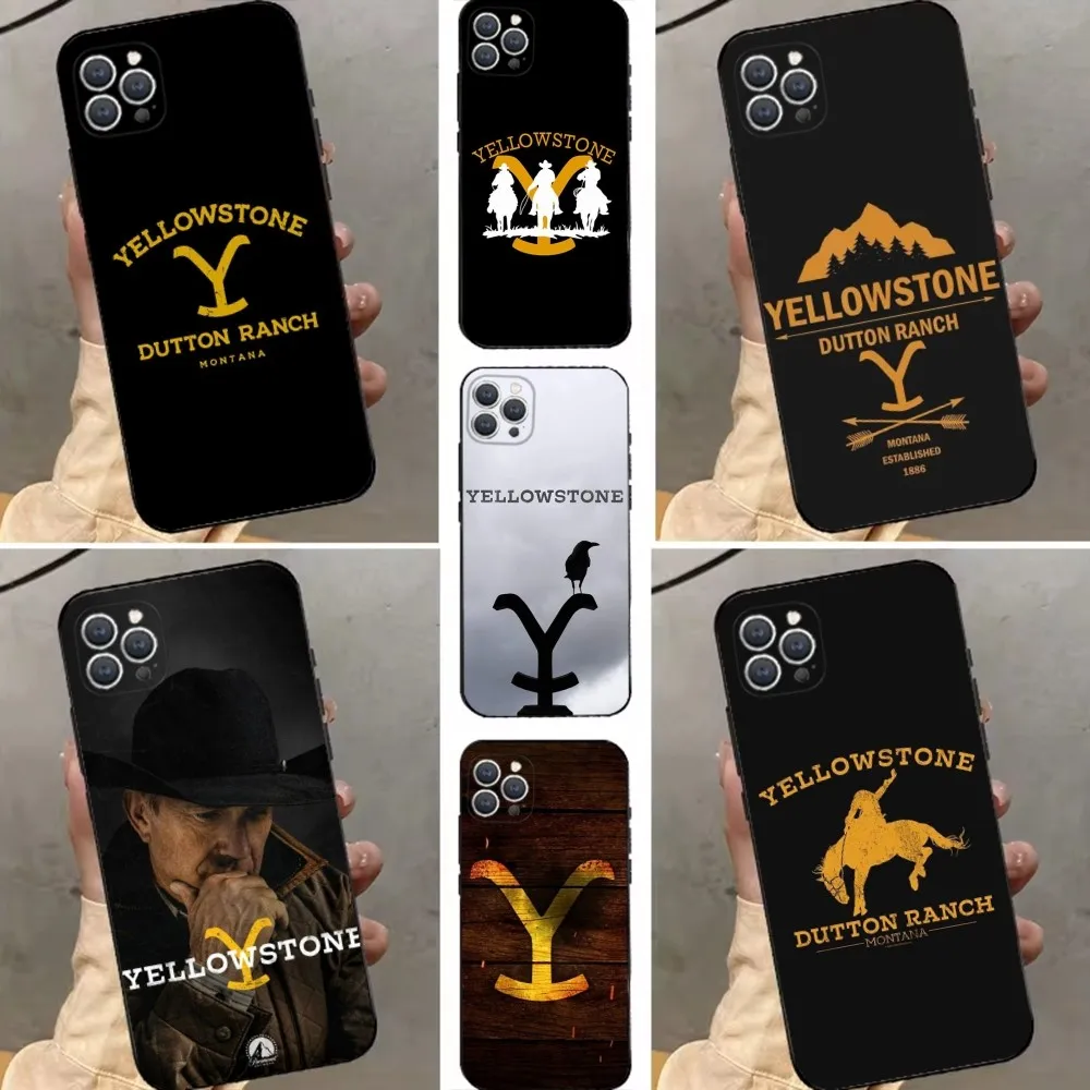 TV Series Yellowstone Phone Case For iPhone 15,14,13,12,11,Plus,Pro Max,XS,X,XR,SE,Mini,8,7 Soft Silicone Black Cover