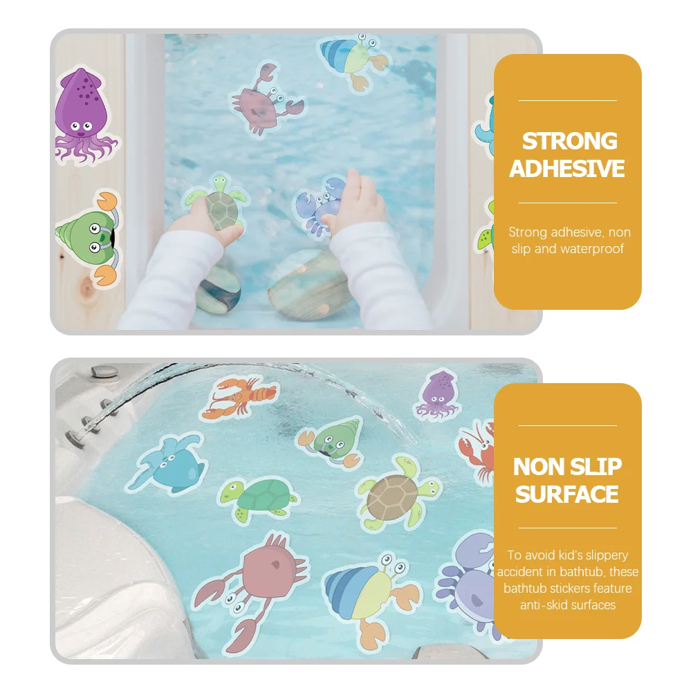 Baby Tub Stickers Animal Bathtub Decals Treads Kids Non- Slip Bathroom Removable