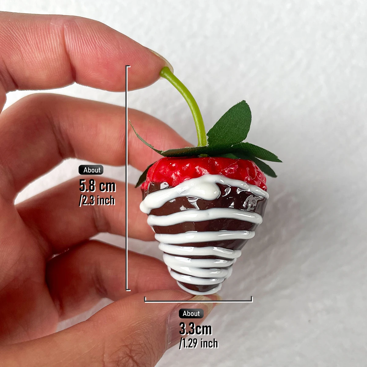 3 Stück PVC gefälschte Marmelade Erdbeeren, realistisches Obstmodell für Fotografie, Schaufenster-Requisite, Heim- und Küchendekorationszubehör – Detail 8
