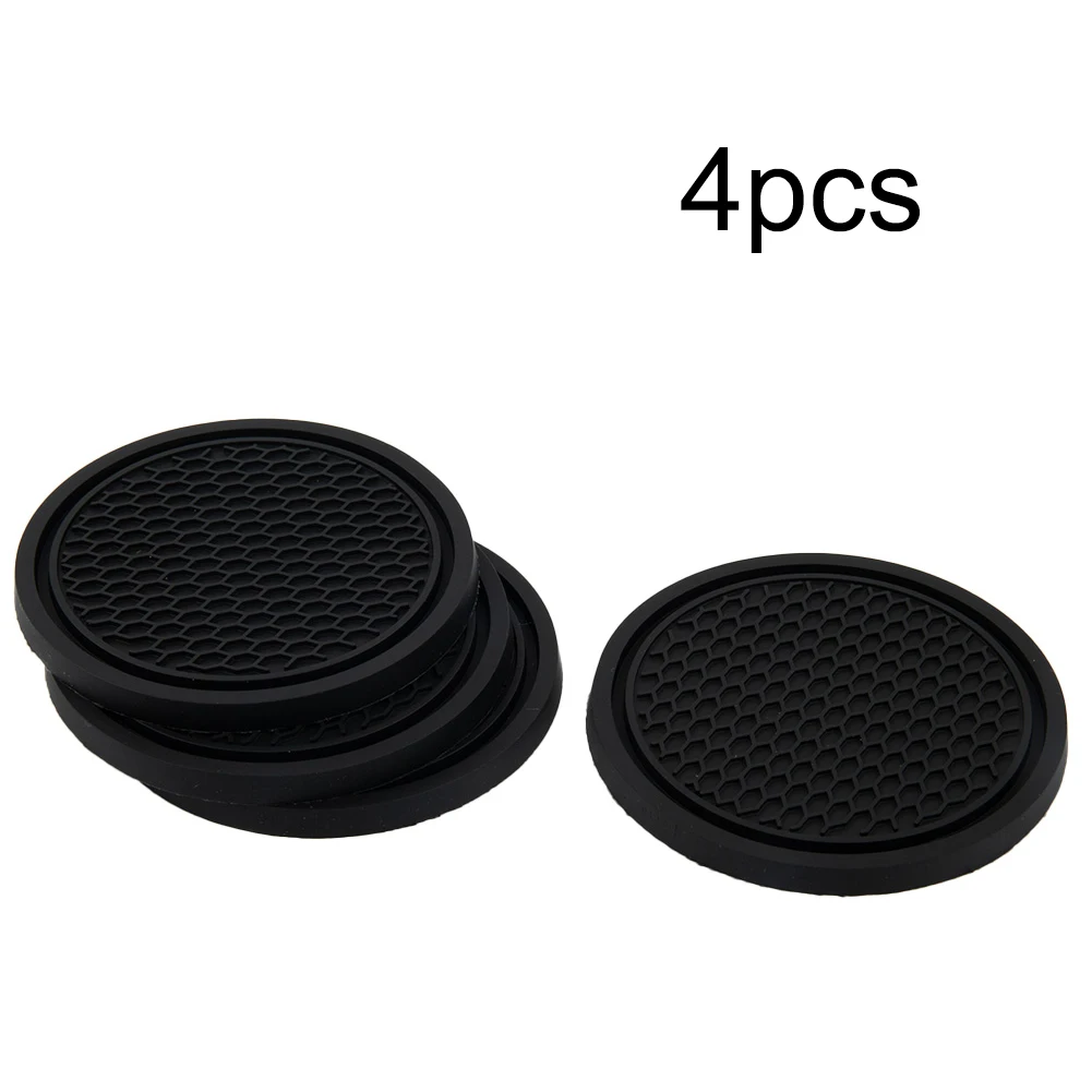 4pcs Universal Car Cup Holder Anti-Slip Insert Coaster Mat  Silicone 2.77inch Dustproof Waterproof Cup Holder Pad