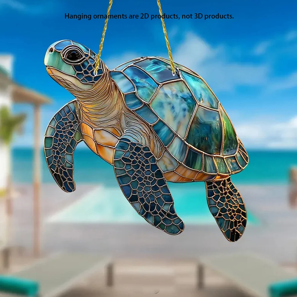 Gorgeous Acrylic Turtle Sun Catcher - 7.87