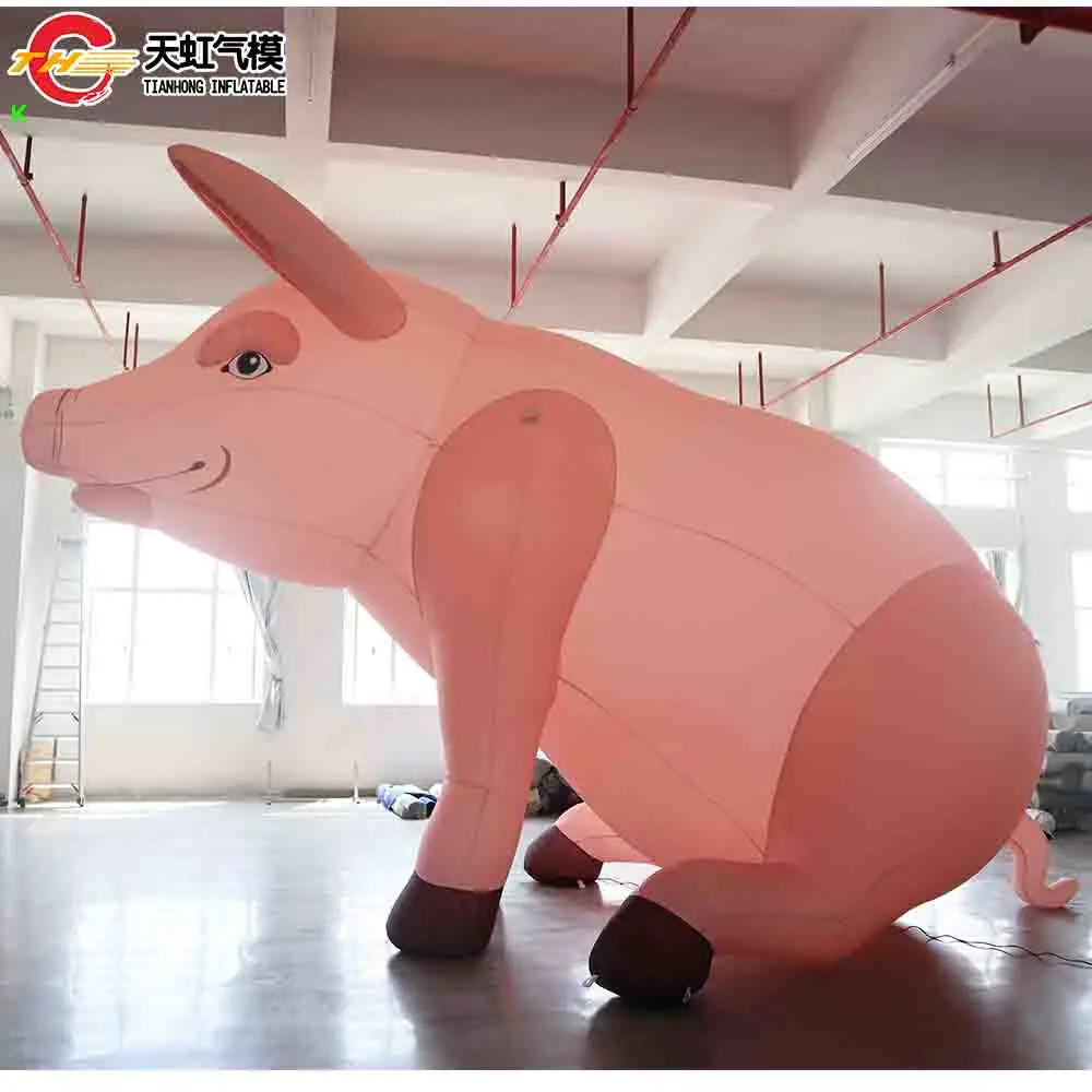 Fast Shipping 4m/6m/8m Giant Inflatable Pink Pig Cartoon Model for Decoration Outdoor Advertising Inflatable Animal Model