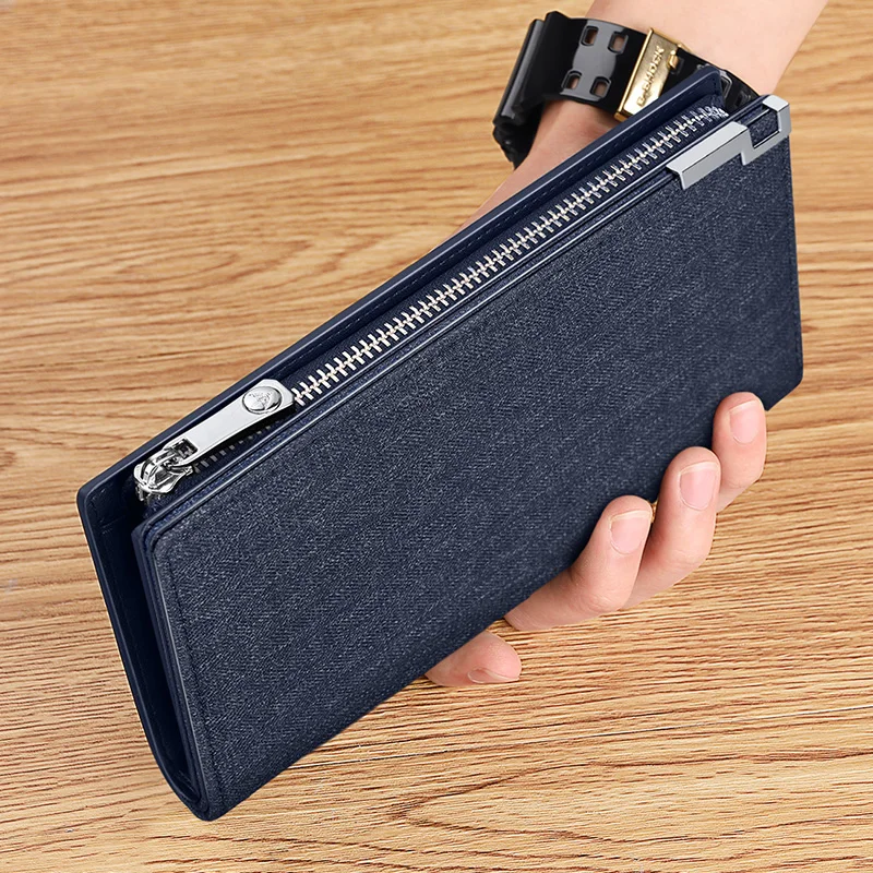 Men's long wallet, fashionable card holder, large capacity handbag, personalized multifunctional phone bag