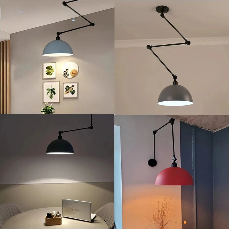 

Modern Adjustable Lamp Creative Nordic Restaurant Bar, Bedroom Bedhead Folding Telescopic Single Head Pendant Light