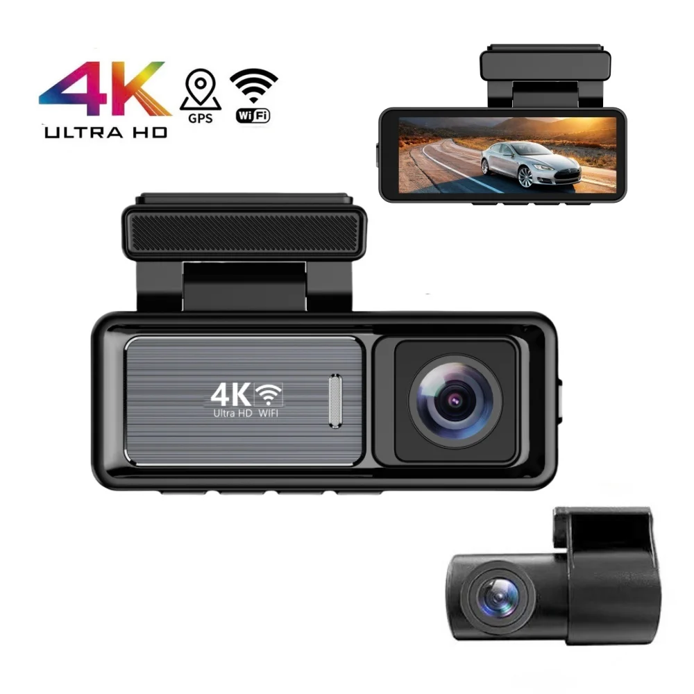 4K 3.2inch Dash Cam Camera for Car Dashcam GPS WiFi 24h Parking Monitor Night Vision Dvr Front and Rear Video Registrator