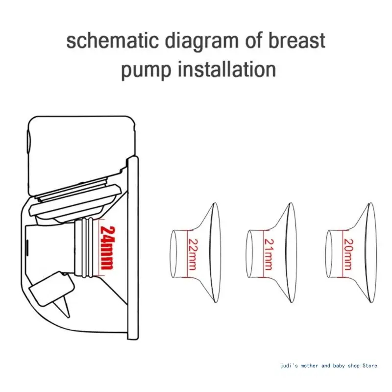 Adaptador brida universal para extractor leche 67JC 24 mm a 14-22 mm para bombeo leche versátil