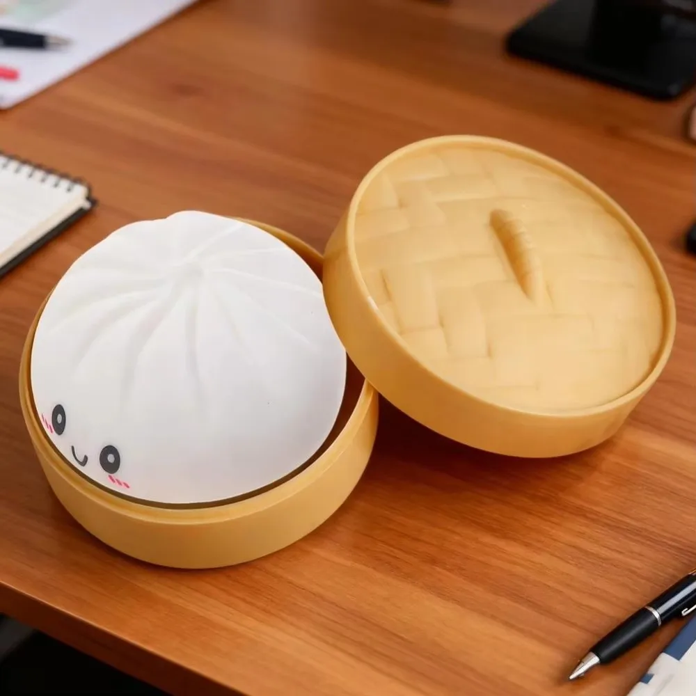 Nowa miękka, parowana bułka do ściskania, zabawka antystresowa typu squishy z pojemnikiem do parowania, zabawka do ściskania, ciasto do dekompresji dla dorosłych.