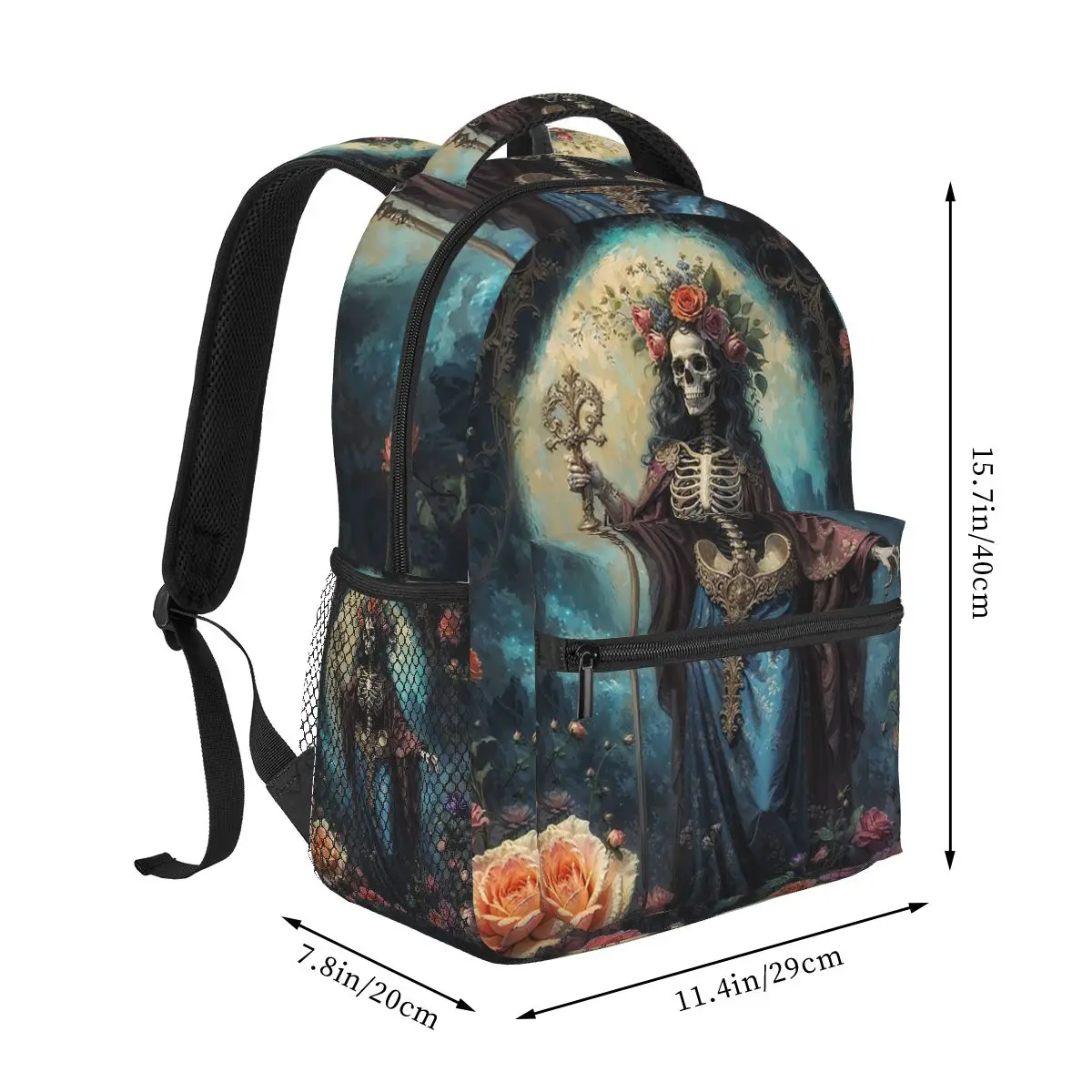 Santa Muerte Spanish Backpacks Boys Girls Bookbag Children School Bags Cartoon Travel Rucksack Shoulder Bag Large Capacity