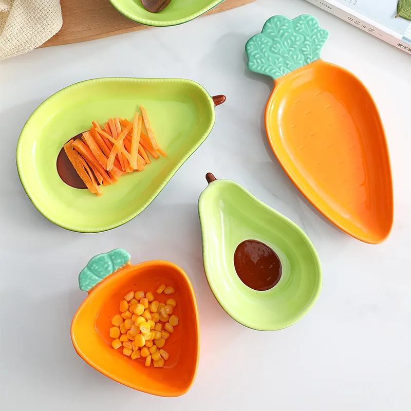 

Creative Ceramic Carrot Fruit-shaped Bowl, Cute Children's Tableware Set, Home Fruit Salad Bowls, Personalized Fruit Plates