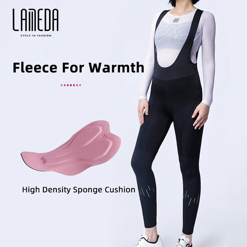 Lameda Cycling Tights Women 5-15 Degrees Womens Cycling Bib Pants Warm Fleece Bicycle Pants Women Cycling Tights Overalls