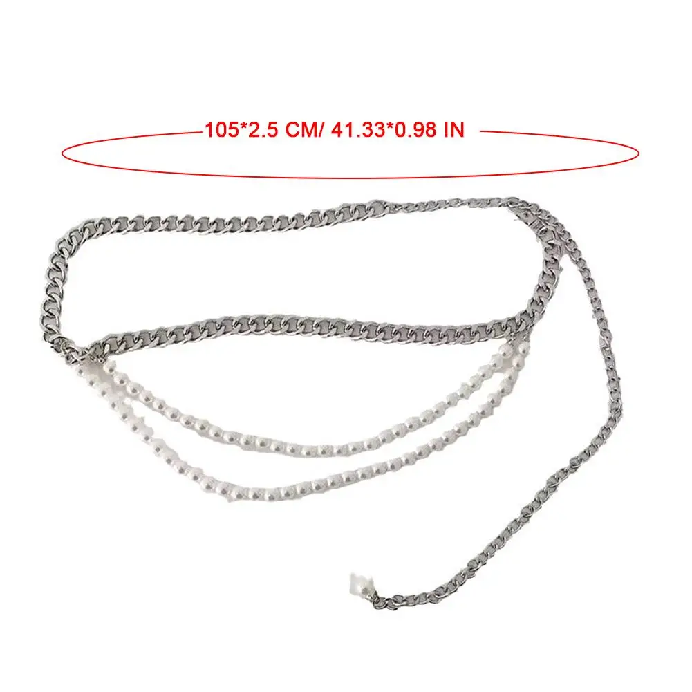 Women Belt Pearls Splicing Woman Belt For Jeans Vintage Fashion Leisure Designer Belts Women High Quality Chain Belt Girls