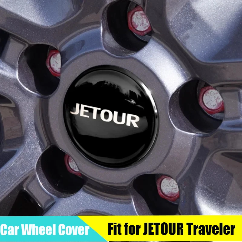 Car ABS Blackened Wheel Cover Suitable for CHERY JETOUR Traveler T2 2023+ Stainless Steel Black Titanium Car Hub Cap Patch