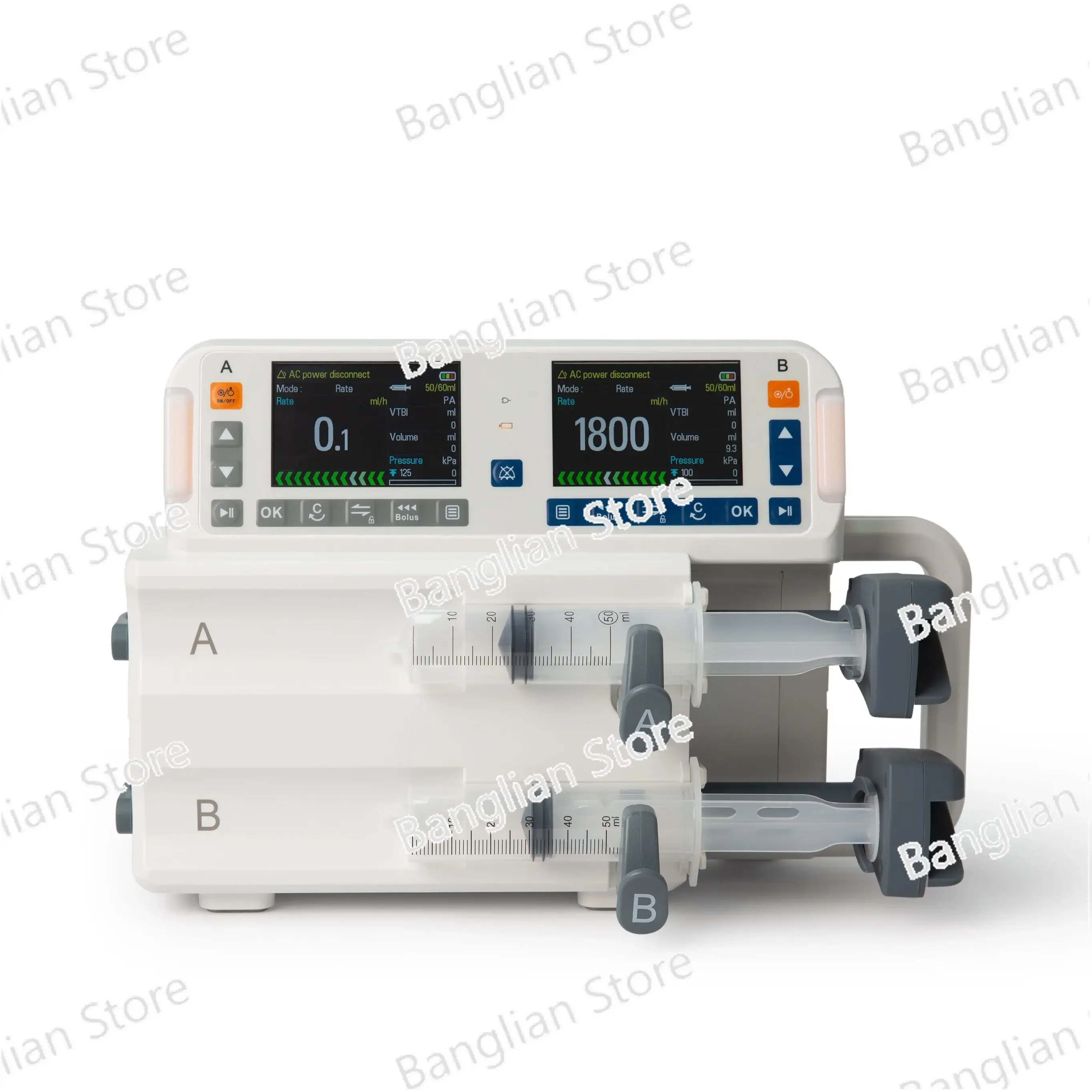 Veterinary Use Syringe Pump Dual-channel  DPS Dynamic Pressure Display Multi-pressure Alarm Level