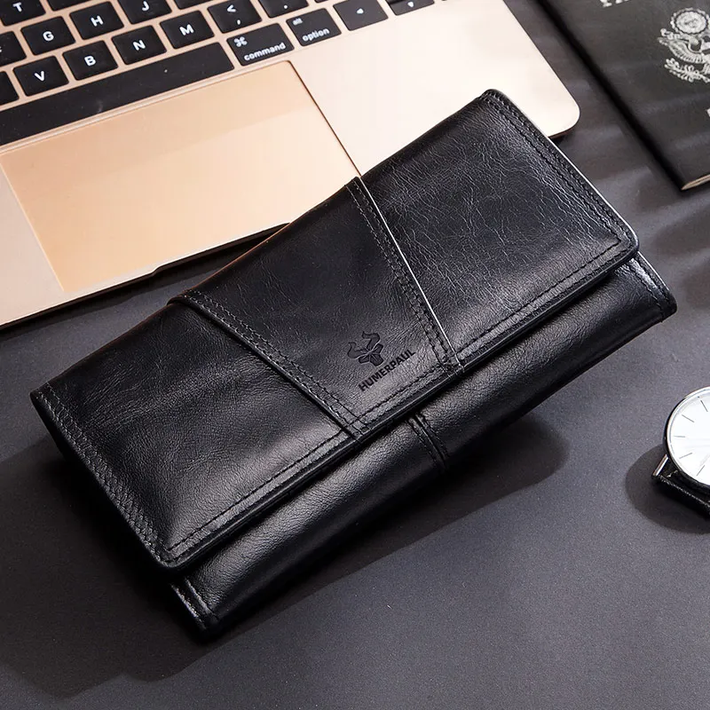 

KAVIS Luxurious Genuine Leather Women Wallets Long Clutches High Quality Wallet For Lady Cell Phone Holders Money Pocket