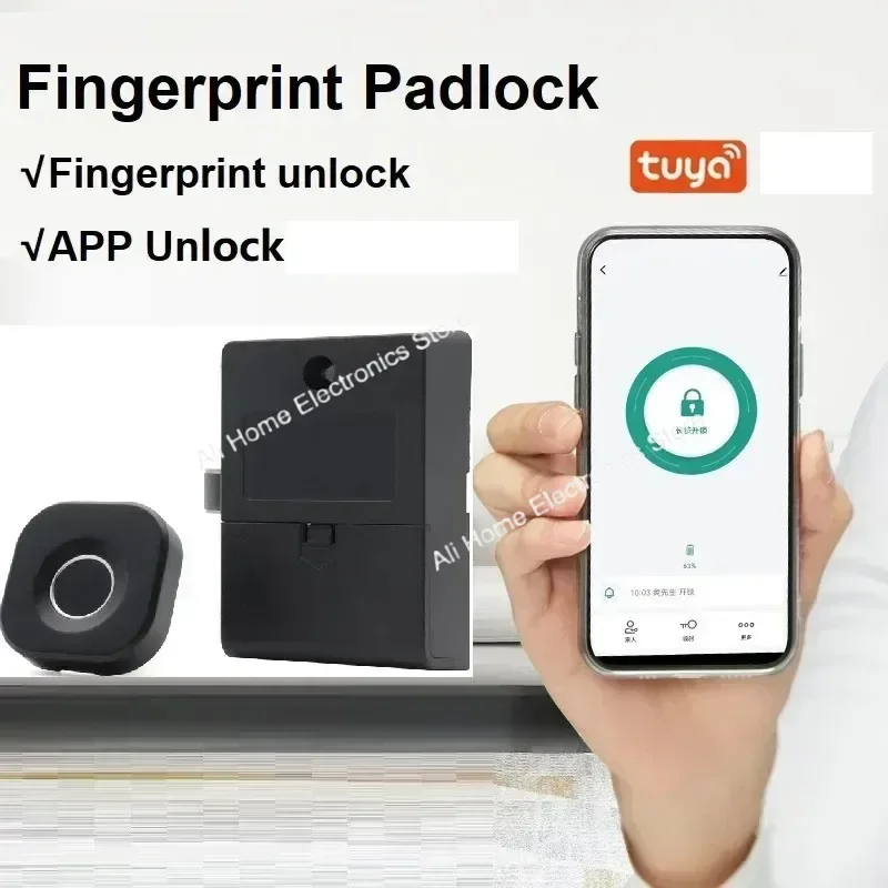 Tuya Intelligent Drawer Lock Electronic Fingerprint Locks Cabinet Locker Finger Print Lock Smart Door Lock USB EmergencyCharging